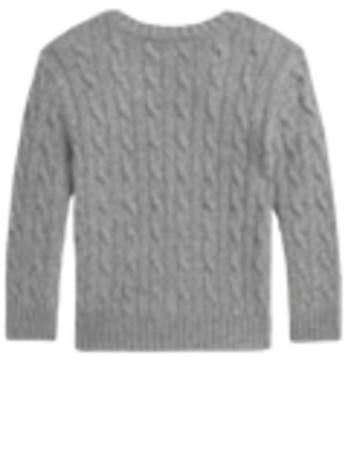 Maglia da bambino in misto lana e cashmere, trecce, girocollo, colore grey. POLO RALPH LAUREN | 322877728004